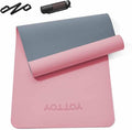 Yoga Mat,Non-Slip TPE Exercise Mat(1/4 Inch) for Pilates, Fitness & Barefoot Workouts, Home Gym Studio with Strap & Bag