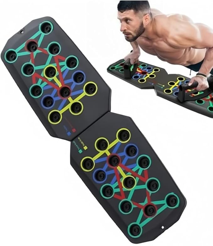 28 in 1 Push Up Board, Foldable Multi-Functional Pushup Stands System, Professional Floor Chest Muscle Training Equipment Home Gym for Men and Women, Gift for Fitness Enthusiasts