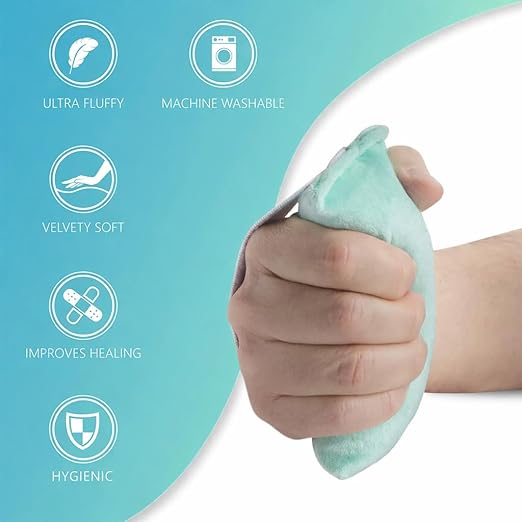 NYOrtho Hand Contracture Cushion 6" x 3" - 2-Pack Palm Grips for Stroke Recovery & Orthopedic Support - Latex-Free, Odor-Control, Sweat-Resistant, Machine Washable Palm Protector with Elastic Strap