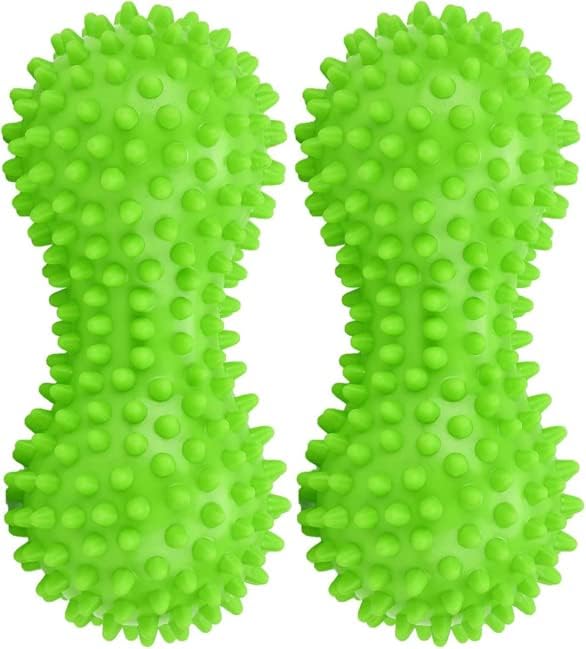 Therapist's Choice® Pack of 2 Soft Spiky Massage Peanut Balls, Stress Reflexology, Porcupine Sensory Peanut Ball Set