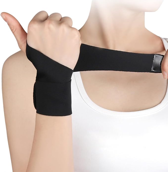 BESTonZON 2pcs Breathable Adjustable Wrist Protector and Thumb Support Brace, Ultra-Thin Sports Hand Brace for Workout and Fitness, Black Wrist Wrap for Joint Relief