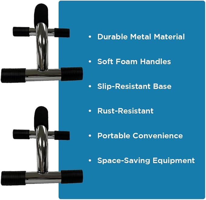 Enhance Upper Body Strength: Training Push Up Bars for Shoulders, Chest & Core - Non-Skid Feet, Compact & Portable