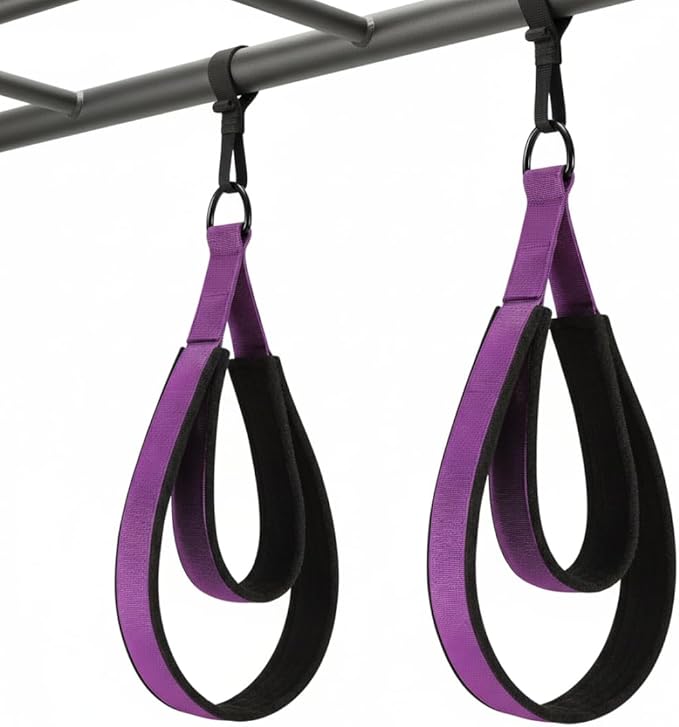 2PCS Pilates Strap, Double Loop Yoga Strap with Comfortable Thick Padding & Sturdy D-Rings for Home Gym, Pilates, and Yoga WorkoutsPilates