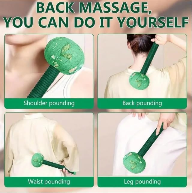 Lymphatic Drainage Massager，Mugwort Massage Hammer Herbal Wormwood Massage Tool Meridian Tapping Stick，Manual Full Body Back Shoulder Neck Relief, Muscle Stress Reduction Wormwood (Purple, 31CM)