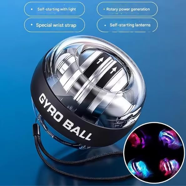 2026 Gyroscopic Wrist Ball Exerciser with LED Lights, Auto-Start Hand Grip Strength Trainer,Adjustable Resistance Forearm Exerciser for Therapy Fitness