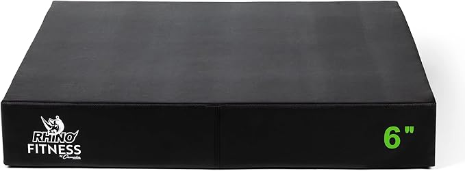 Champion Sports Foam Plyometric Box, Black - Durable Jump Boxes for Training with Handles, Hook and Loop Flaps - Stackable Plyo Box Jumps for Gym - Multiple Sizes