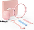 YOTTOY Pilates Ring and Ball Set, Figure 8 Resistance Bands, Stretch Bands&Guide,Pilates Equipment Set for Beginners for Home Workouts Core Strength, Yoga, Physical Therapy & Rehab