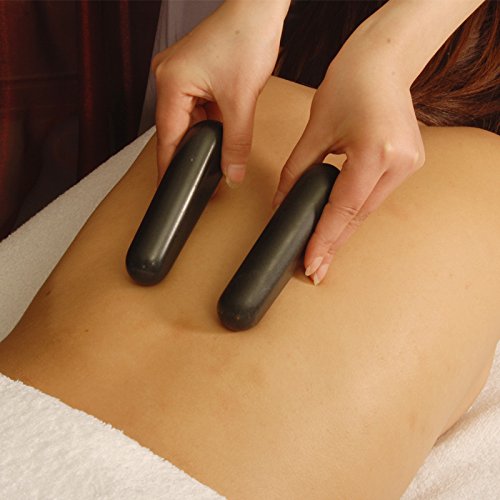 Master Massage 2-Piece Triangular Basalt Hot Stone Set – Pressure Point & Trigger Massage Tool, Thumb Saver Pack, Black