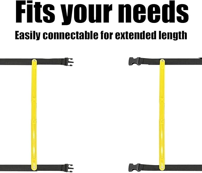 Tangle-Free Agility Ladder Speed Training Equipment - 2lbs Heavy Duty Design with 12 Fixed Rungs - 18ft Connectable Quick Setup Footwork Drill Gear for Soccer, Football, Boxing (Storage Bag Included)