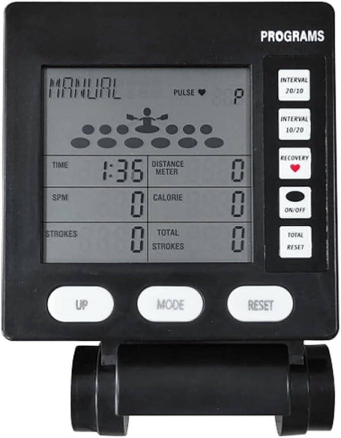 Rowing Machine Counter Monitor, LCD Display Speedometer With Distance Time, Wireless Connection, Gym Fitness Equipment Replacement