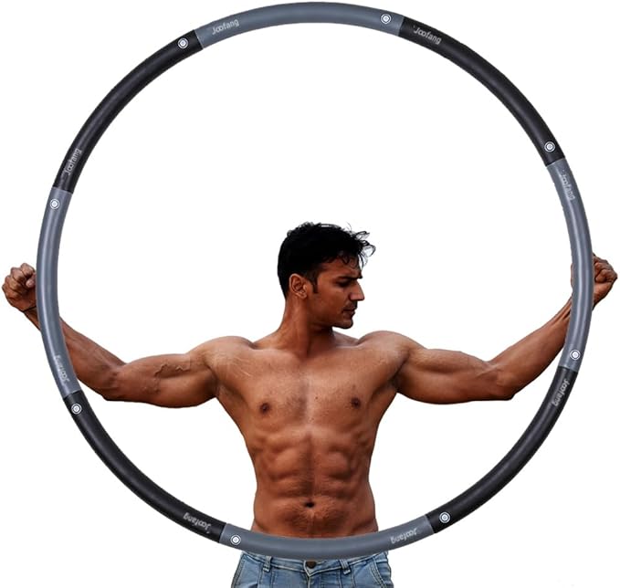 5lb Exercise Hoops for Adults, 40in Large Adjustable Hoola Hoop, Weighted Hoop, Fitness Hoop for Weight Loss, Abdominal Trainer Fitness Training, Fat Burning, Home Gym Core Workout