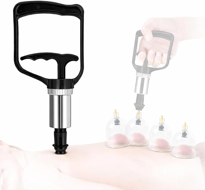 Cupping Pump Hand Vacuum Pump Replacement Strong Suction Manual Pressure Cupping Tool for Muscles, Physical Therapy