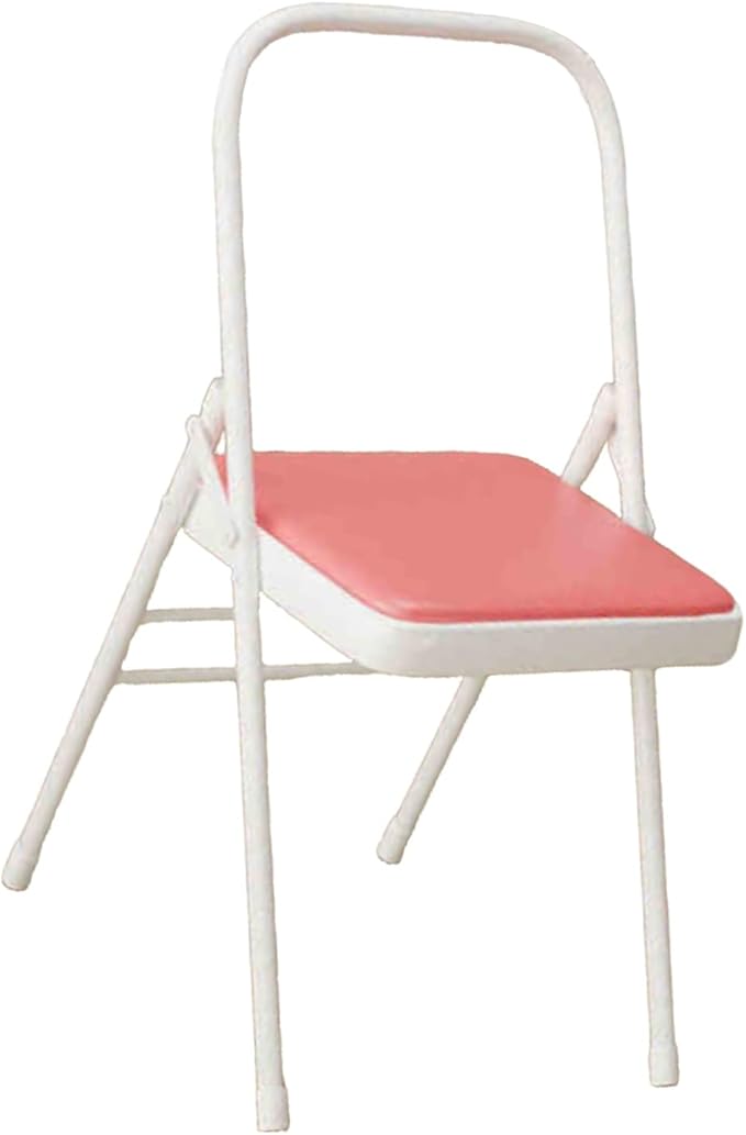 Yoga Chair,Gymnasium Auxiliary Equipment Home,Metal Pilates Assist,for Indoor and Outdoor Studio(Red)