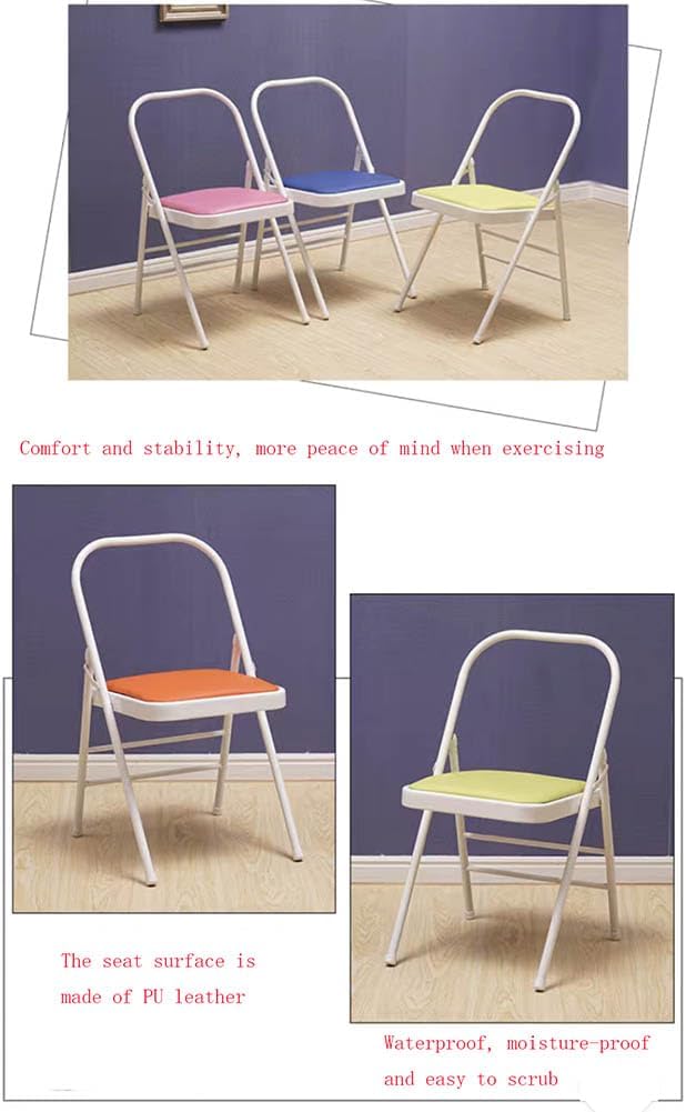 Iyengar Yoga Chair,Pilates Chair,Yoga Inversion Chair,Backless Yoga Chair Prop,Home Exercises Reinforced Design, Blue-82cm×45cm