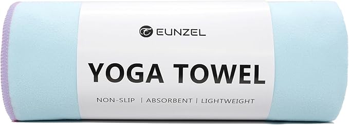 Eunzel Hot Yoga Towel Non-Slip Yoga Mat Towel Ultra-Absorbent Microfiber Towel for Hot Yoga, Pilates，Bikram and Workout 26.5"x 72"
