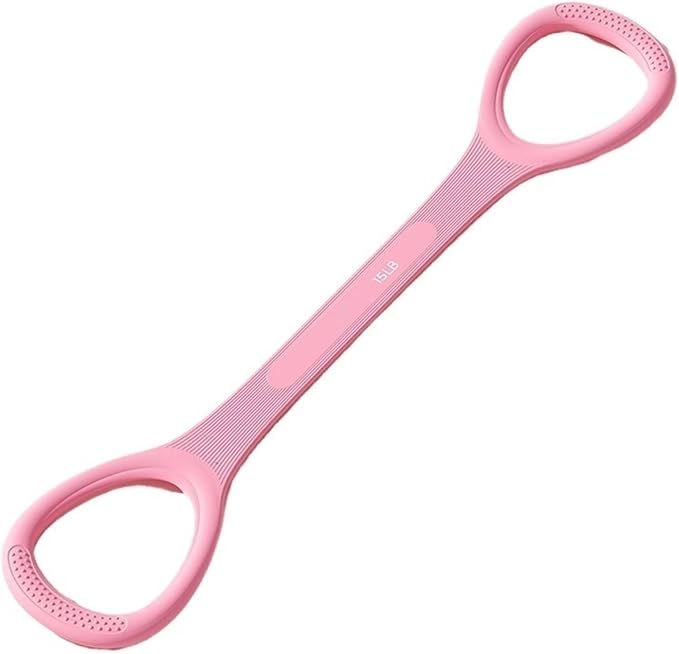 Silicone Figure-8 & Straight Resistance Band for Women - 15-35 Lbs, Yoga Back Stretching Home Workout Band