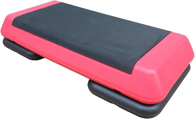 Househould Adjustable Workout Aerobic Stepper in Fitness & Exercise Step Platform Trainer Pink Black with 2 or 4 Risers