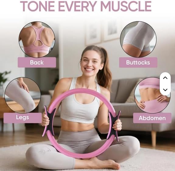 13-Piece Pilates Kit for Home Workout, Pilates Ring 13", Resistance Bands Set, Yoga Ball, Stretch Strap, Figure 8 Band, Non-Slip Socks & Carry Bag, Full Body Exercise Home Pilates Essentials
