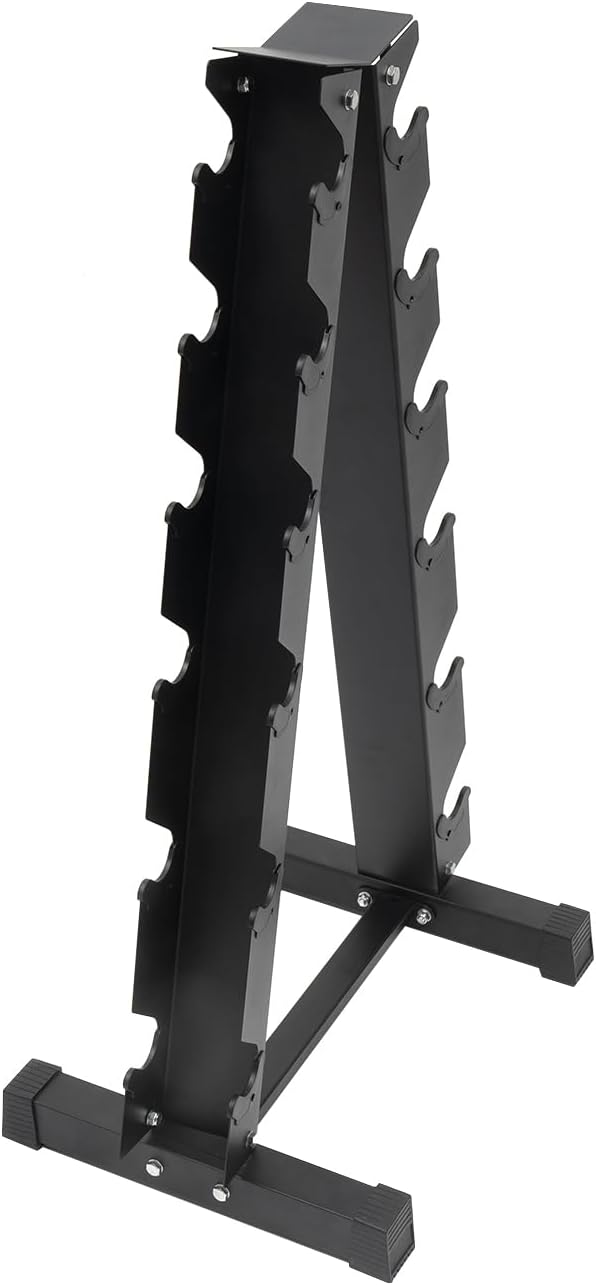 6-Tier Dumbbell Weight Rack - A-Frame Design - Home Gym Storage Racks - Strength Training Dumbbell Rack Stand Only - 40" H - 660 lbs Weight Capacity