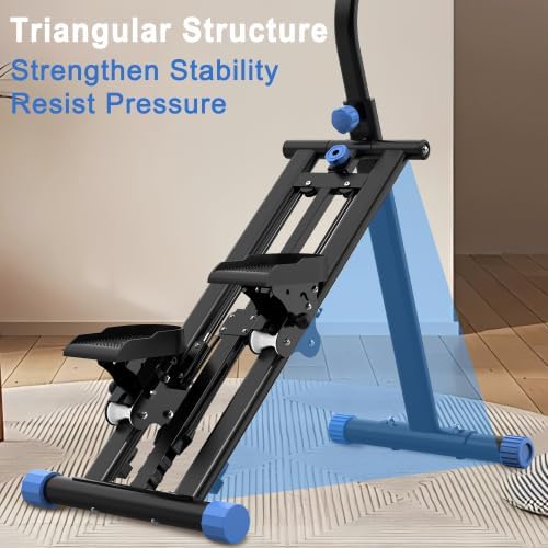 Home Foldable Stair Stepper Machine - Vertical Climber for Full Body Workout, 265 lbs Capacity w/LCD Display & Adjustable Handlebar, Compact Home Gym Equipment for Legs, Abs, Cardio