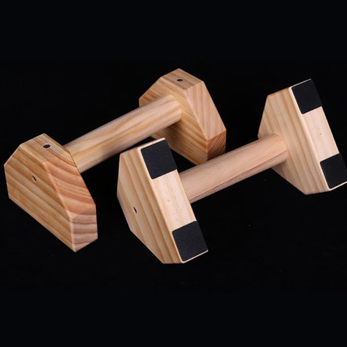 GLEAVI Push-Up Holders Pair Pine Wood 30Cm Indoor Push-Up Stands Home Fitness Equipment Arm Strength Training Tool for Bodybuilding and Home Workouts