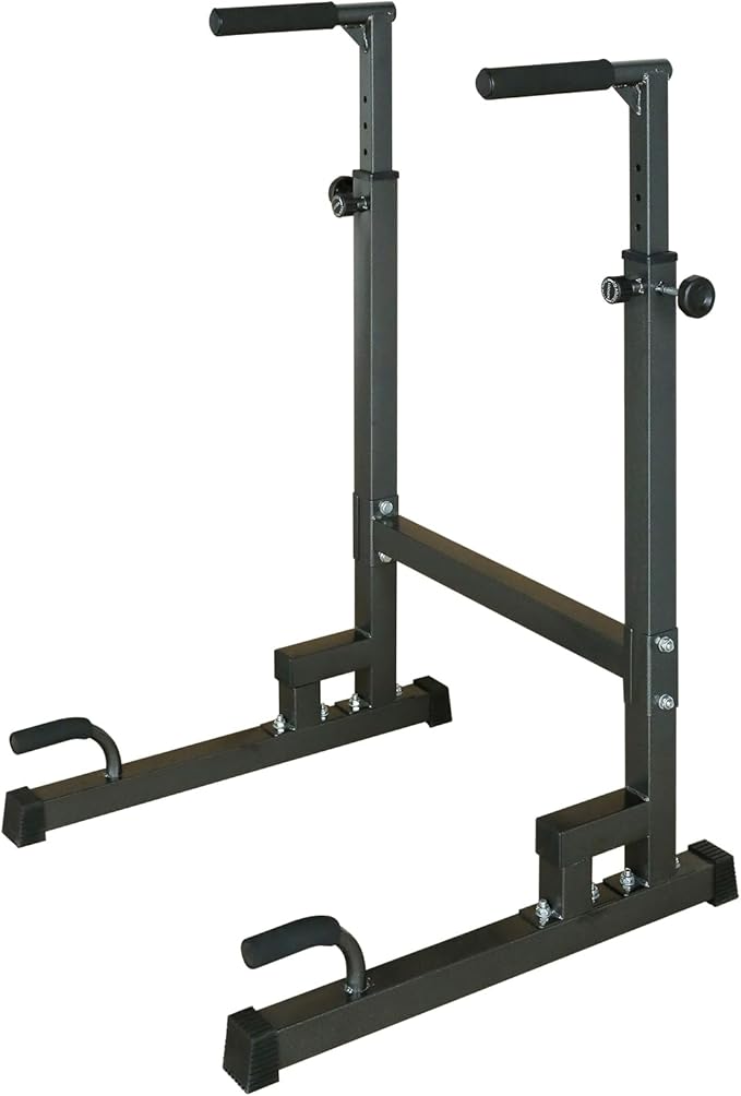 Power Tower Pull Up Bar Station, Free Standing Pull Up Rack Dip Station for Home Gym, Height Adjustable Home Strength Training Fitness Workout Equipment