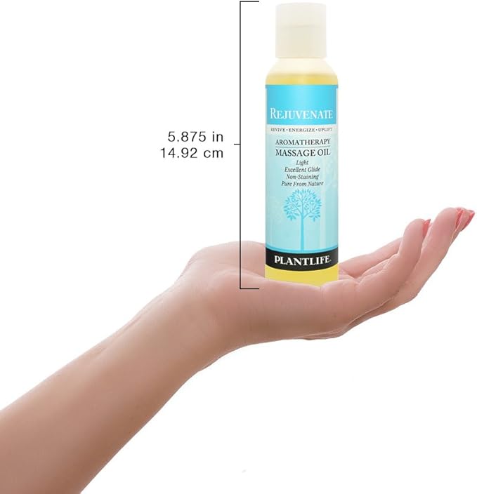 Plantlife Rejuvenate Massage Oil - Absorbs Deeply into The Skin and is Circulated Throughout, Providing Optimum Benefit to The Mind and Body - Made in California 4 oz