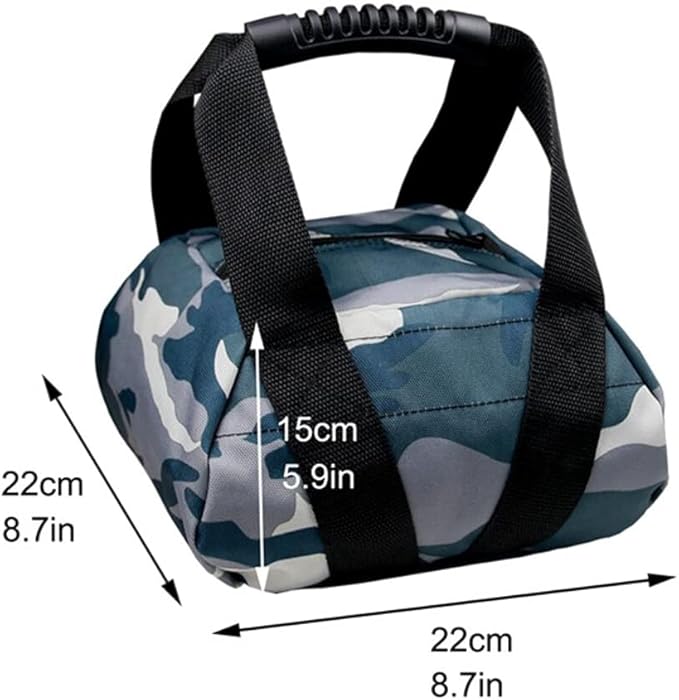 Camouflage Weightlifting Training Sandbag Kettlebell Sandbag, Adjustable Canvas Soft Sand Bag with Handles, Weightlifting Dumbbell for Home Training Fitness Yoga Workout