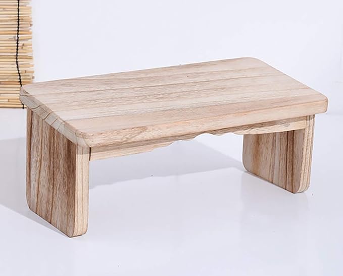 CKIDS Folding Meditation Bench - Paulownia Wood - Portable Kneeling Stool for Seiza Prayer and Yoga
