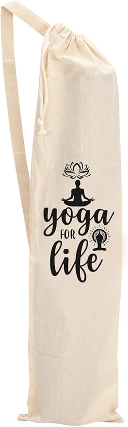 Mayatra's Organic Large Yoga Mat Tote Bag Cover -100% Cotton Lightweight,Washable Yoga Dust Bag With Adjustable Strap Unisex