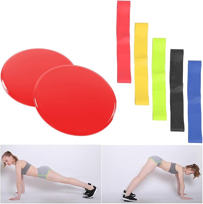 Fitness Sliding Disc, Wireless Core Slider Workout Equipment, Low Impact ABS Sliders for Home Gym and Floor Exercises with Pull Straps for Beginners and Advanced Users