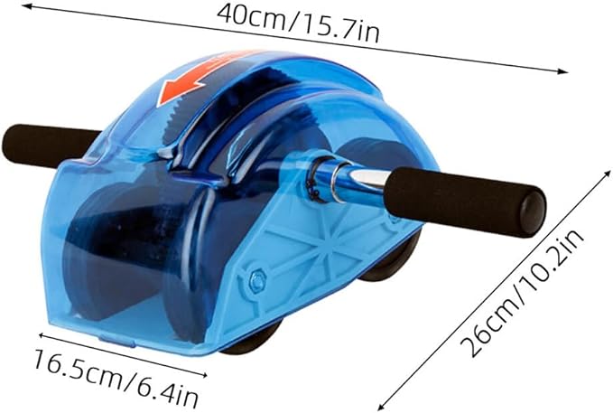 Balacoo Four-wheeled Ab Roller Fitness Equipment Blue with Gear Rebound Muscle Wheel Roller for Household Core Strength Training and Abdominal Exercise