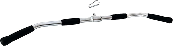 qibylift Barbell Multi-Exerciser Cable Attachment For Cable Machines, Lat Pull Down Bar Cable Machine Attachments, Tricep Press Down Bar, Revolving Straight Curl Pulldown Bar with Rotating & Rubber Handle Grips