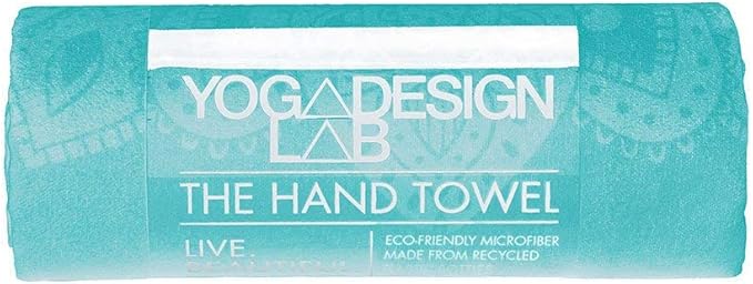 yogadesignlab | The Hand Towel | Premium Non Slip Hand Towel | Designed in Bali | Colorful Eco Printed + Quick Dry + Soft | Hot Yoga, Bikram, Ashtanga, Sport, Barre, Travel (Mandala Turquoise)