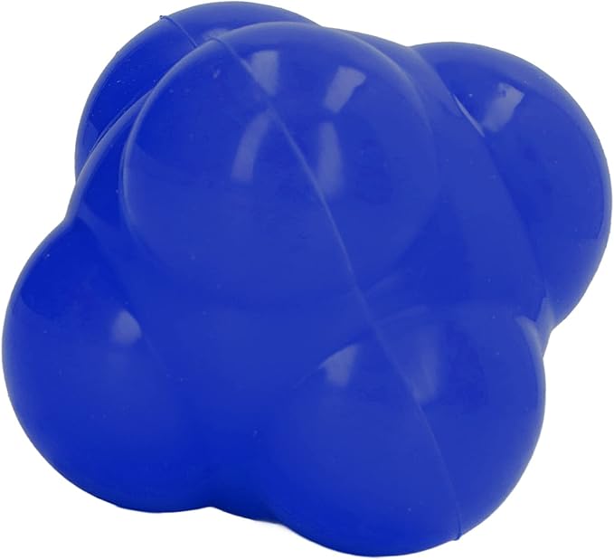 Hex Reaction Trainer Ball, Rubber Reaction Ball for Improving Hand Eye Coordination, Bright Color Reaction Catch Ball with Random Bounce, Portable Agility Training Tool for