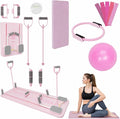 Pilates Board Workout Set for Home Gym, Foldable Pilates Reformer Board with Resistance Bands, Pilates Ring & Ball, Core Glutes Full Body Training Equipment