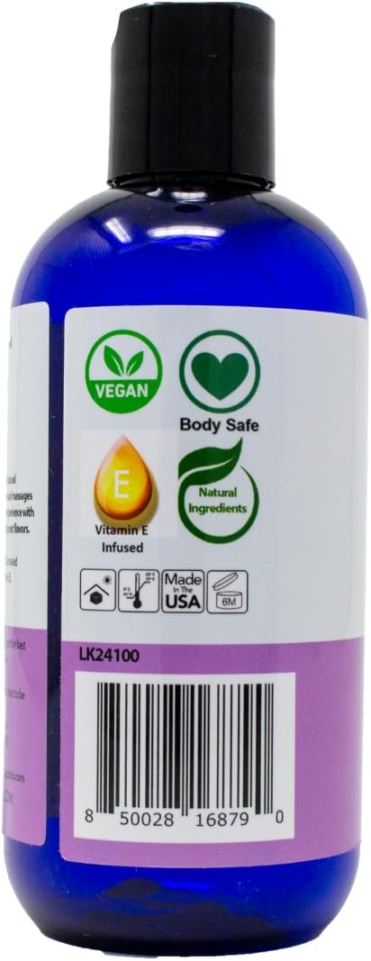 Lick Coconut Flavored Massage Oil – Tropical Edible Massage Oil with Sweet Almond Oil & Vitamin E, Hydrating Body-Safe Formula for Relaxing Couples Massage, 8 oz
