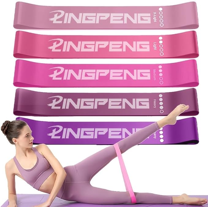 Resistance Bands for Exercise, Elastic Pilates Resistance Bands for Physiotherapy Yoga, Stretch Exercise Loops for Booty Legs (LLD-5BNANS-PINK)