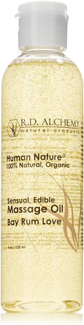 RD Alchemy - 100% Natural & Organic Edible Massage Oil - Sweet & Rich Flavor: Bay Rum Love - Lightweight, Silky Smooth Massage Oil with Natural Oils for a Soft, Sensual Glide and Mild Taste!
