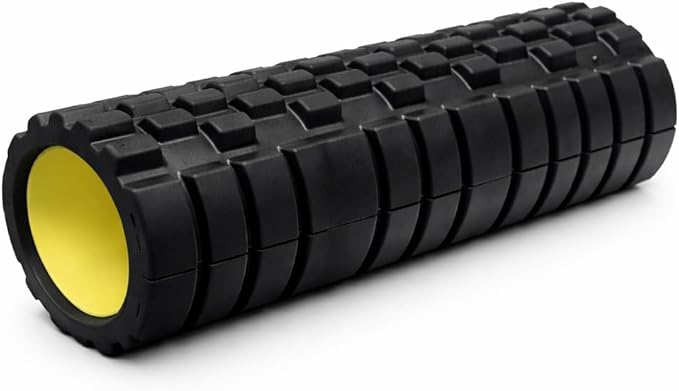 Firm Foam Roller 18 Inch x 5.5 Inch Hollow Core Design for Muscle Recovery, Stretching, Yoga, Workout Support, Black