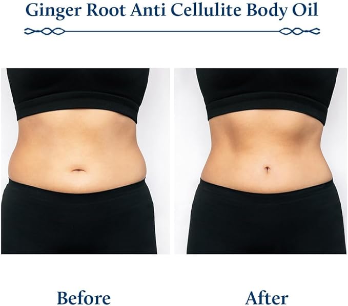 Blue Nectar Ginger Oil Anti Cellulite Body Massage Oil for Skin Tightening, Toning| Authentic Ginger Root Massage Oil with Plant Based Vitamin B & C for Women and Men (11 Herbs, 6.76 Fl Oz)