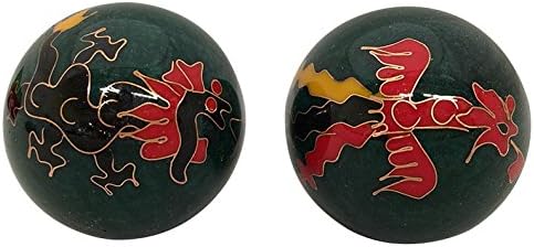 Baoding Balls Chinese Health Massage Exercise Stress Balls - Green Dragon & Phoenix #3