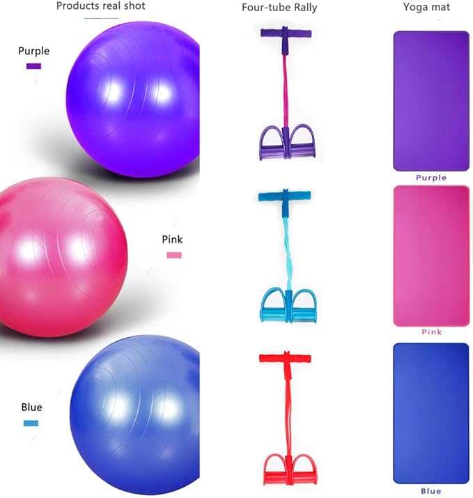Thickened Explosion-Proof Yoga Ball Edging Yoga mat Set, Yoga Starter kit, Non-Slip Fitness mat, Eight-Piece Suit, Yoga Exercise Professional Set