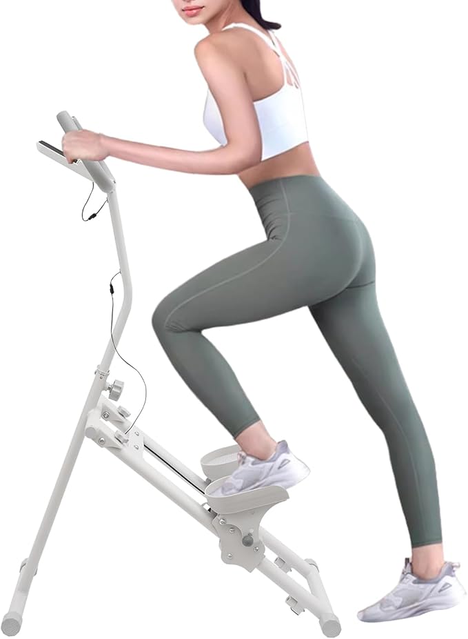 Foldable Stair Stepper Machine with Adjustable Resistance, 264.55 lbs Capacity & LCD Display - 45° Incline Home Climbing Stepper for Cardio Workout