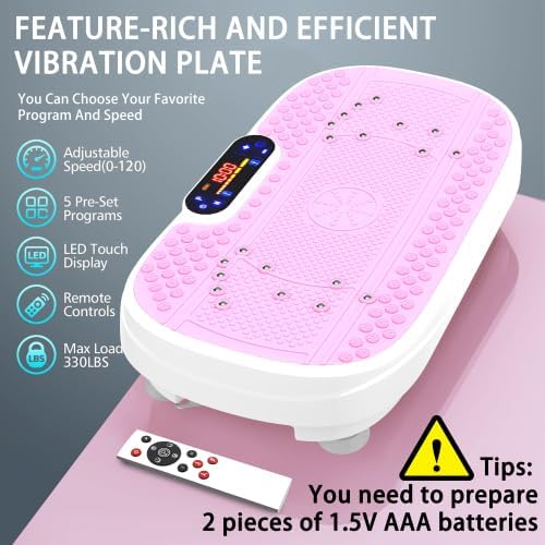 New Vibration Plate Exercise Machine -130 Level Full Body Workout Vibrating Plate for Lymphatic Drainage Weight Loss, 450 Lbs Capacity,Shake Fitness Platform with Resistance Bands Bluetooth