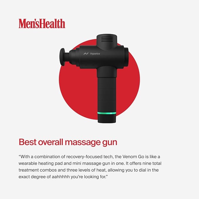 Hyperice Hypervolt 2 Black - Featuring Quiet Glide Technology - Handheld Percussion Massage Gun | 3 Speeds, 5 Interchangeable Heads | Helps Relieve Sore Muscles and Stiffness