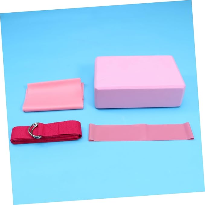 VICASKY 4-Piece Yoga Tool Kit Resistance Ring Stretch Band Latex Pull Towel and Yoga Brick Essential Accessories for Home Gym and Fitness Enthusiasts