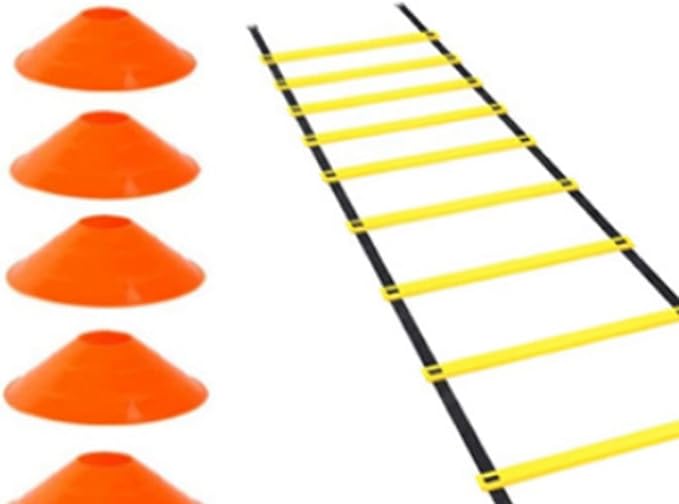 Agility Ladder, 12 Rung 20ft Speed Training Ladder Equipment Set with 10 Discs and Carrying Bag, for Soccer Sports and Agility Training
