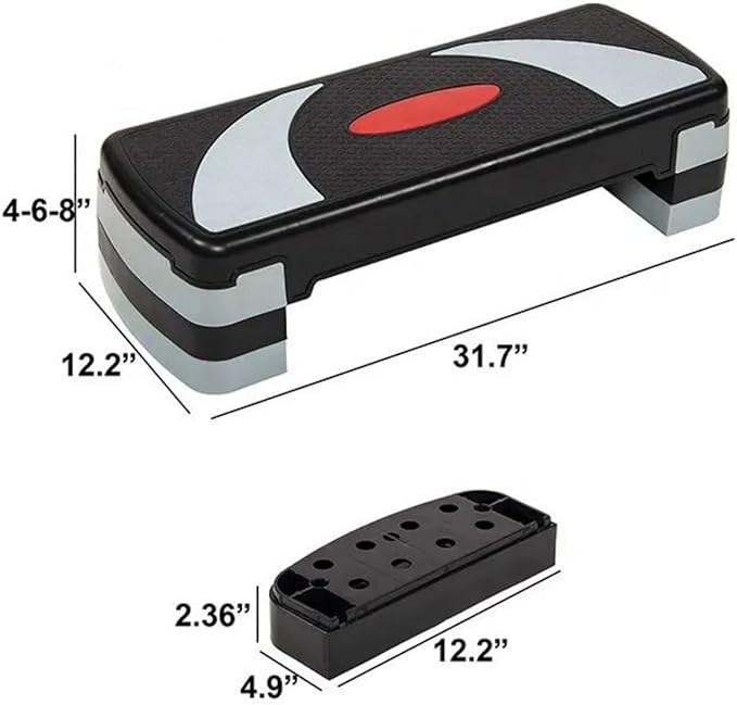 30" Aerobic Step Platform Stepper with Adjustable Height (4"-6"-8") & Anti-Slip Design