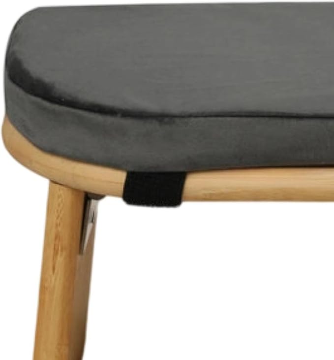 Meditation Bench Prayer Bench Removable Ergonomic Foldable Bamboo Kneeling Stool Stool for Office Bedroom Tea Ceremony(Dark Grey)